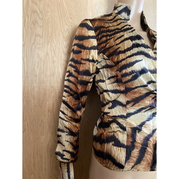 Lafayette 148 New York Tiger Print Blouse - Picture 3 of 15